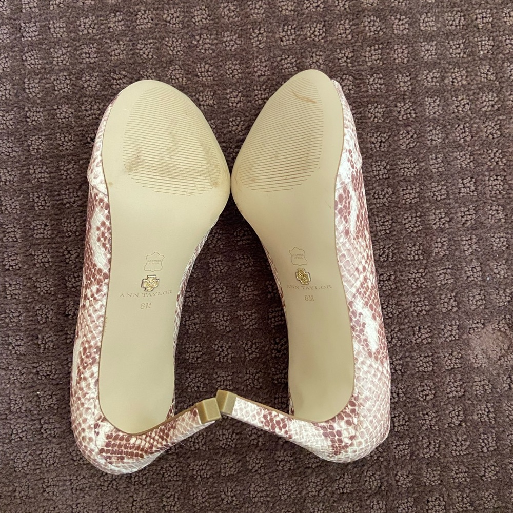 Ann Taylor Python Peep Toe Pumps. Heel Size 5inch… - image 3